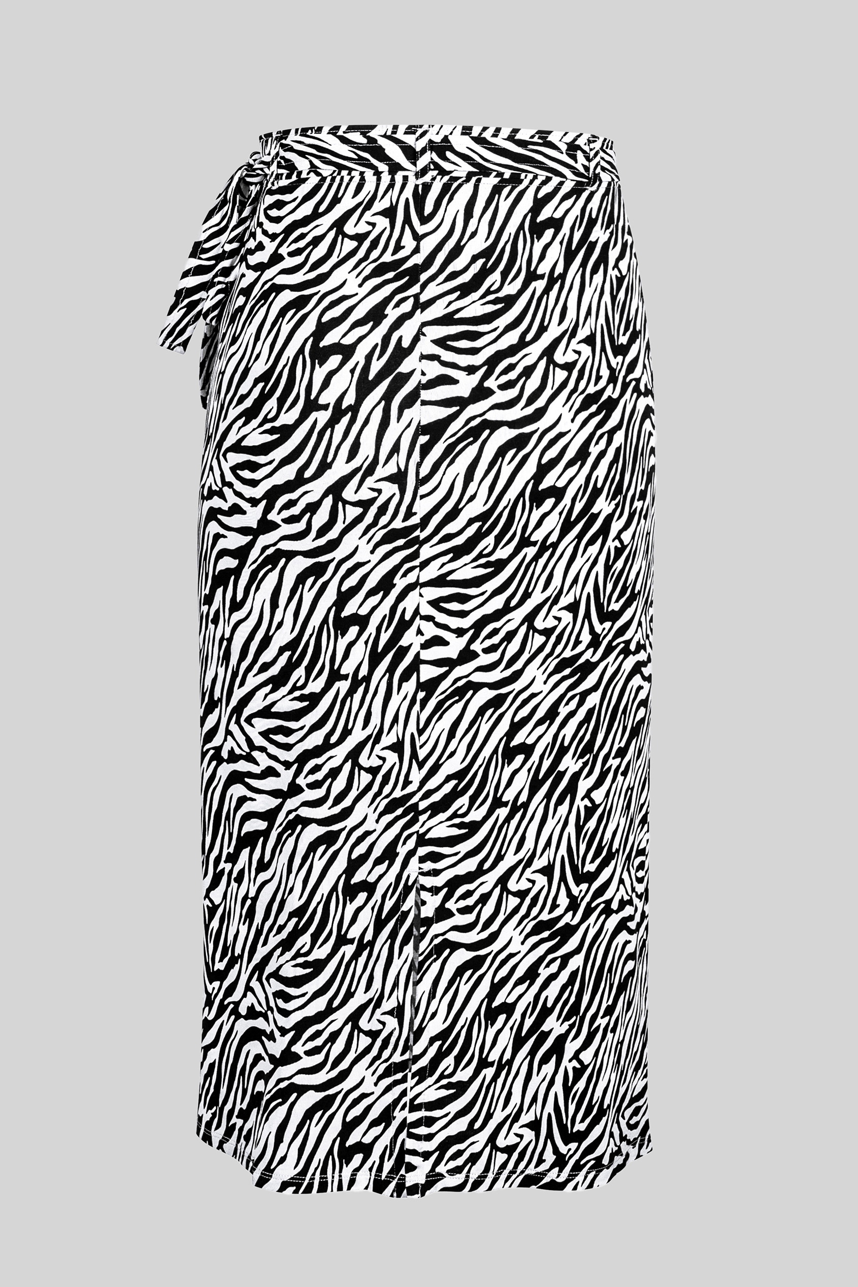 Zebra Print Jersey Midi Skirt