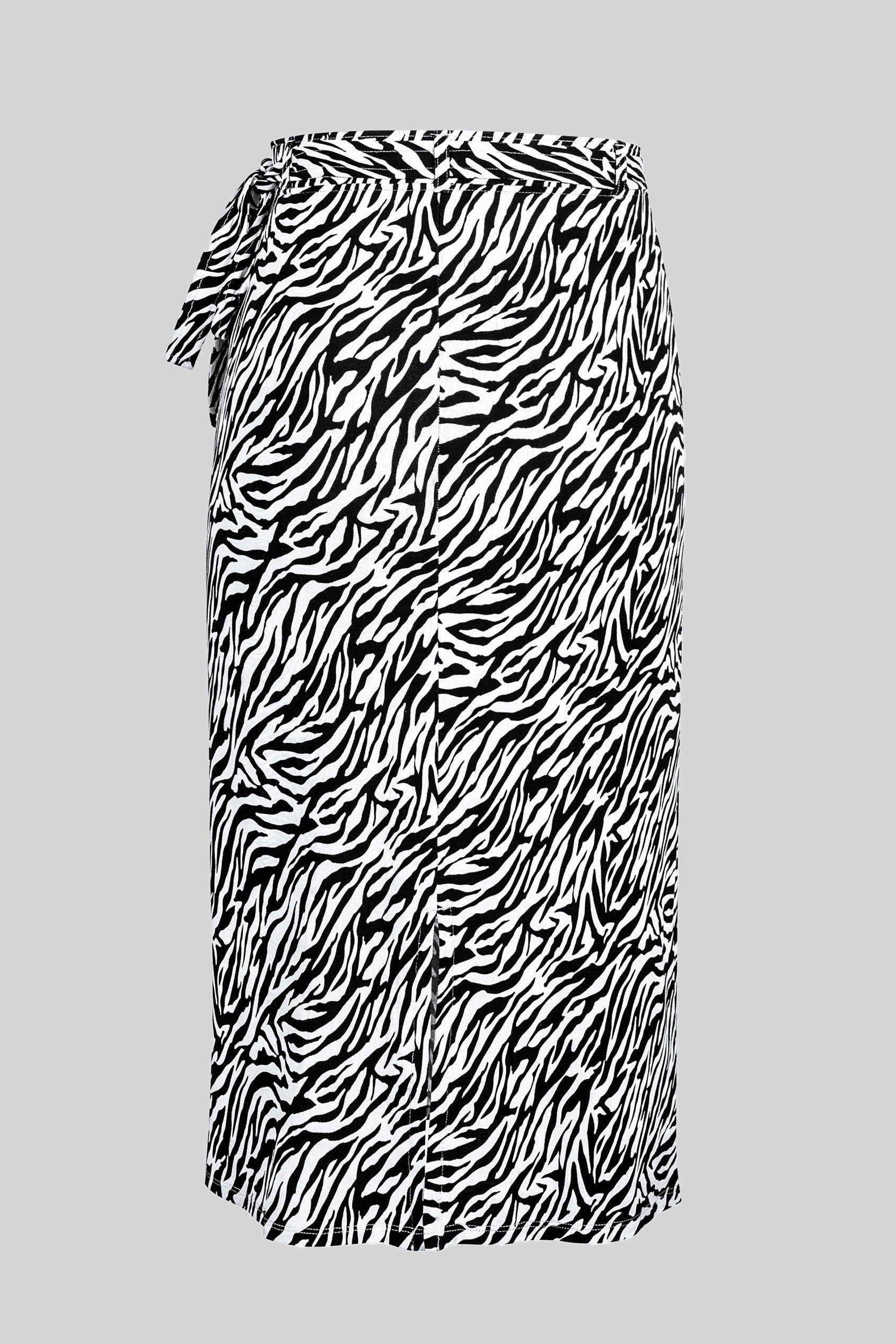 Zebra Print Jersey Midi Skirt