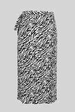 Zebra Print Jersey Midi Skirt