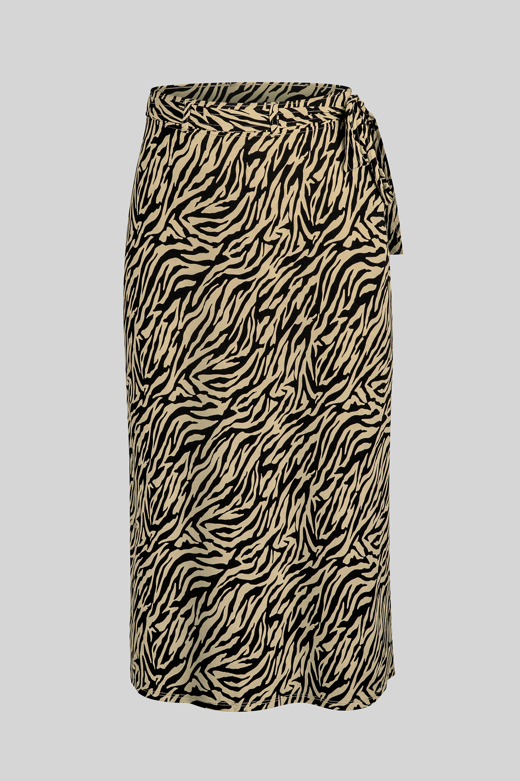 Zebra Print Jersey Midi Skirt