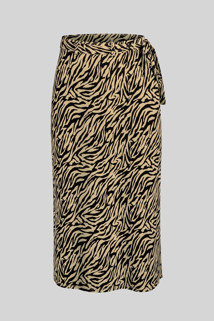 Zebra Print Jersey Midi Skirt