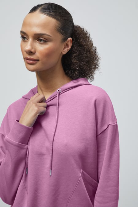Pink Slanty Patch Pocket Hoodie