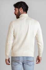 Premium Cotton Cable Knit Roll Neck Jumper