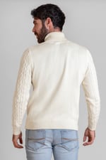 Premium Cotton Cable Knit Roll Neck Jumper