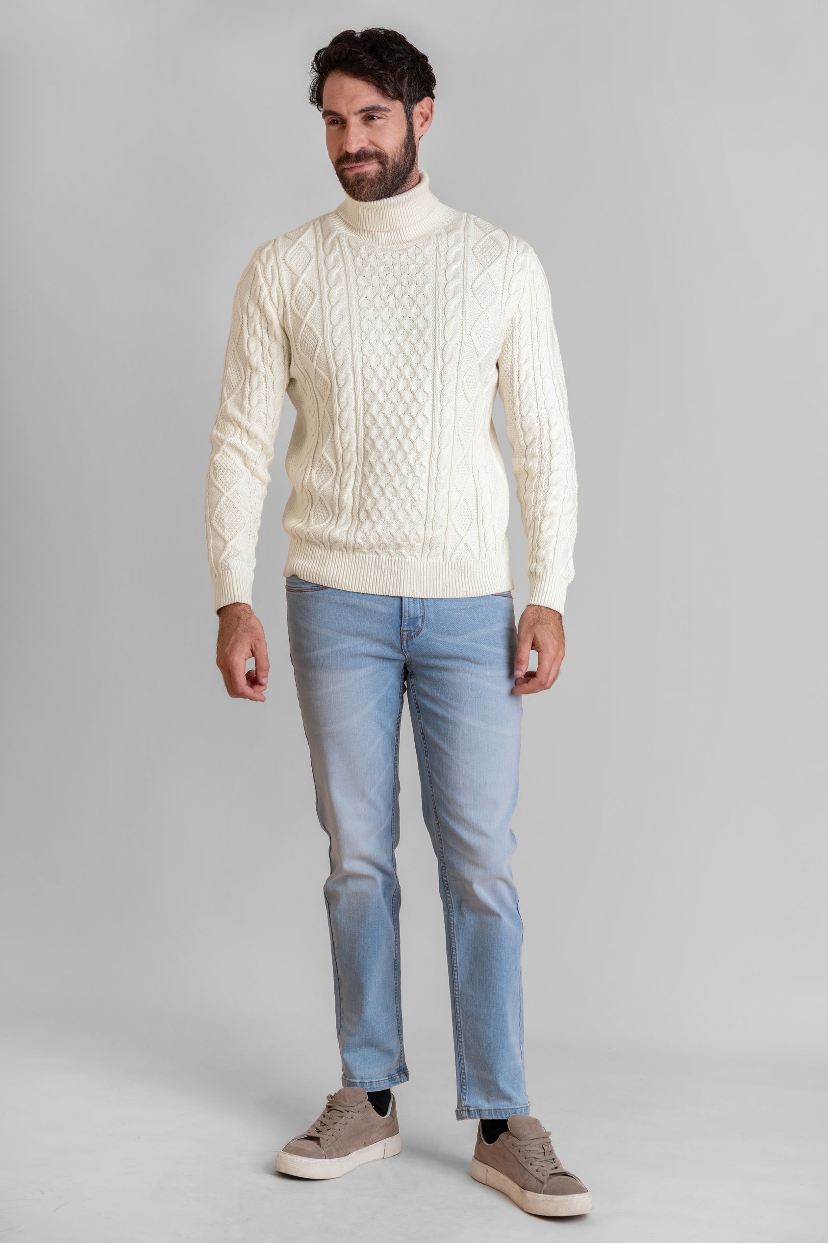 Premimum Cotton Cable knit Roll Neck Jumper