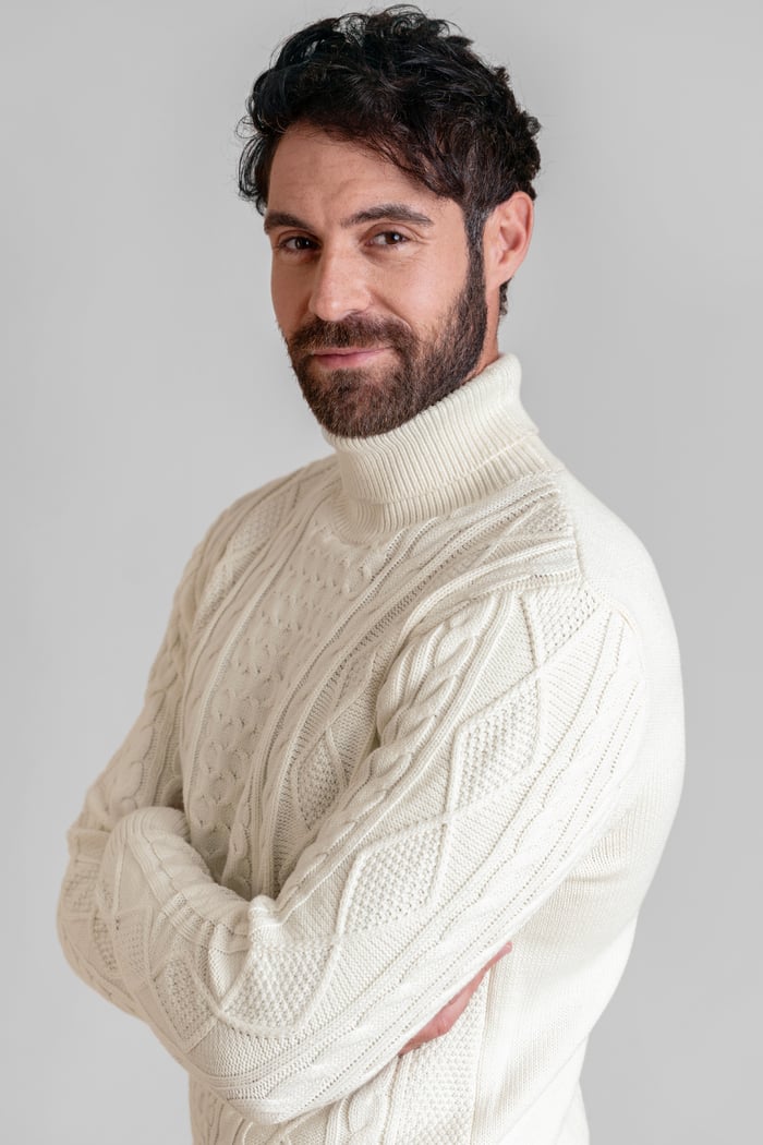 Premimum Cotton Cable knit Roll Neck Jumper