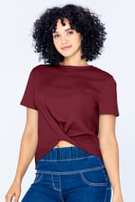 Twisted Hem Front T-Shirt