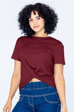 Twisted Hem Front T-Shirt