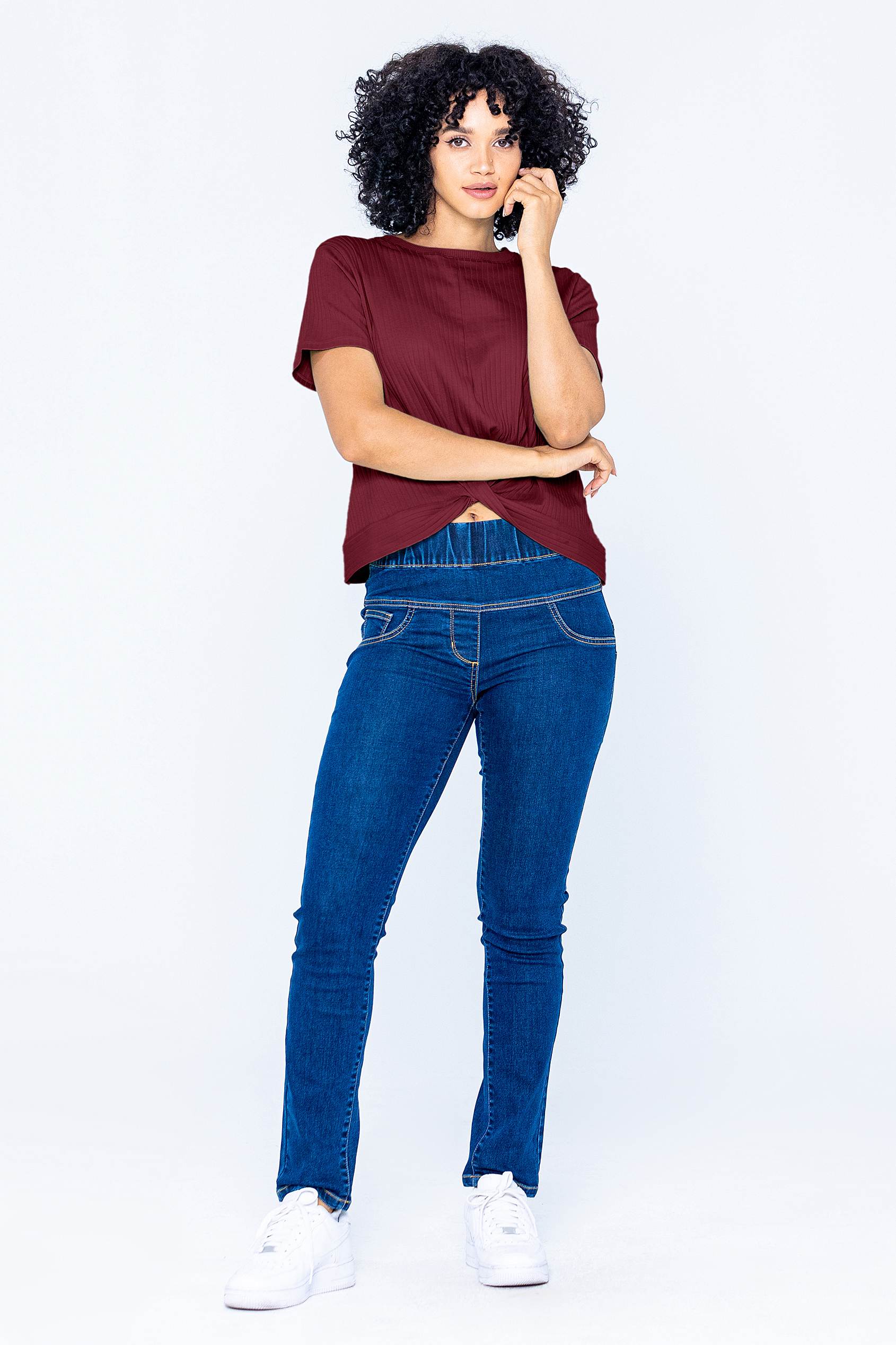 Twisted Hem Front T-Shirt