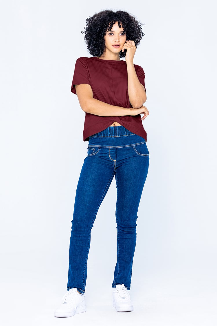 Twisted Hem Front T-Shirt