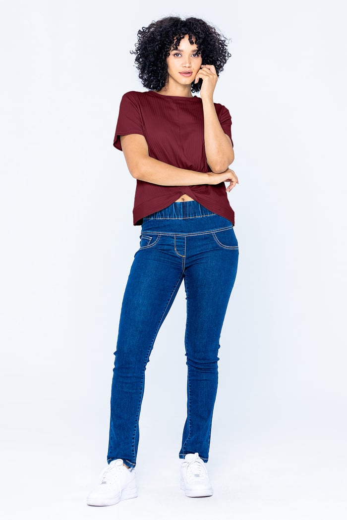 Twisted Hem Front T-Shirt