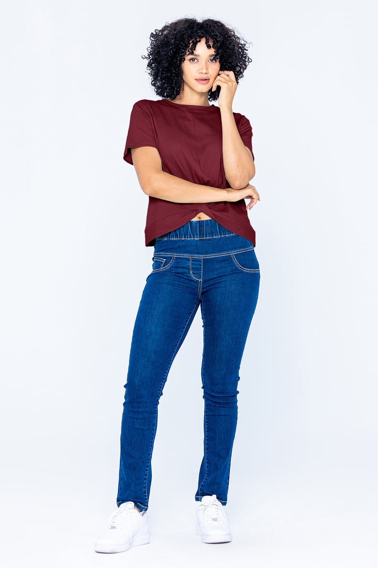 Twisted Hem Front T-Shirt