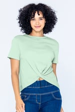 Twisted Hem Front T-Shirt