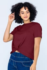Twisted Hem Front T-Shirt