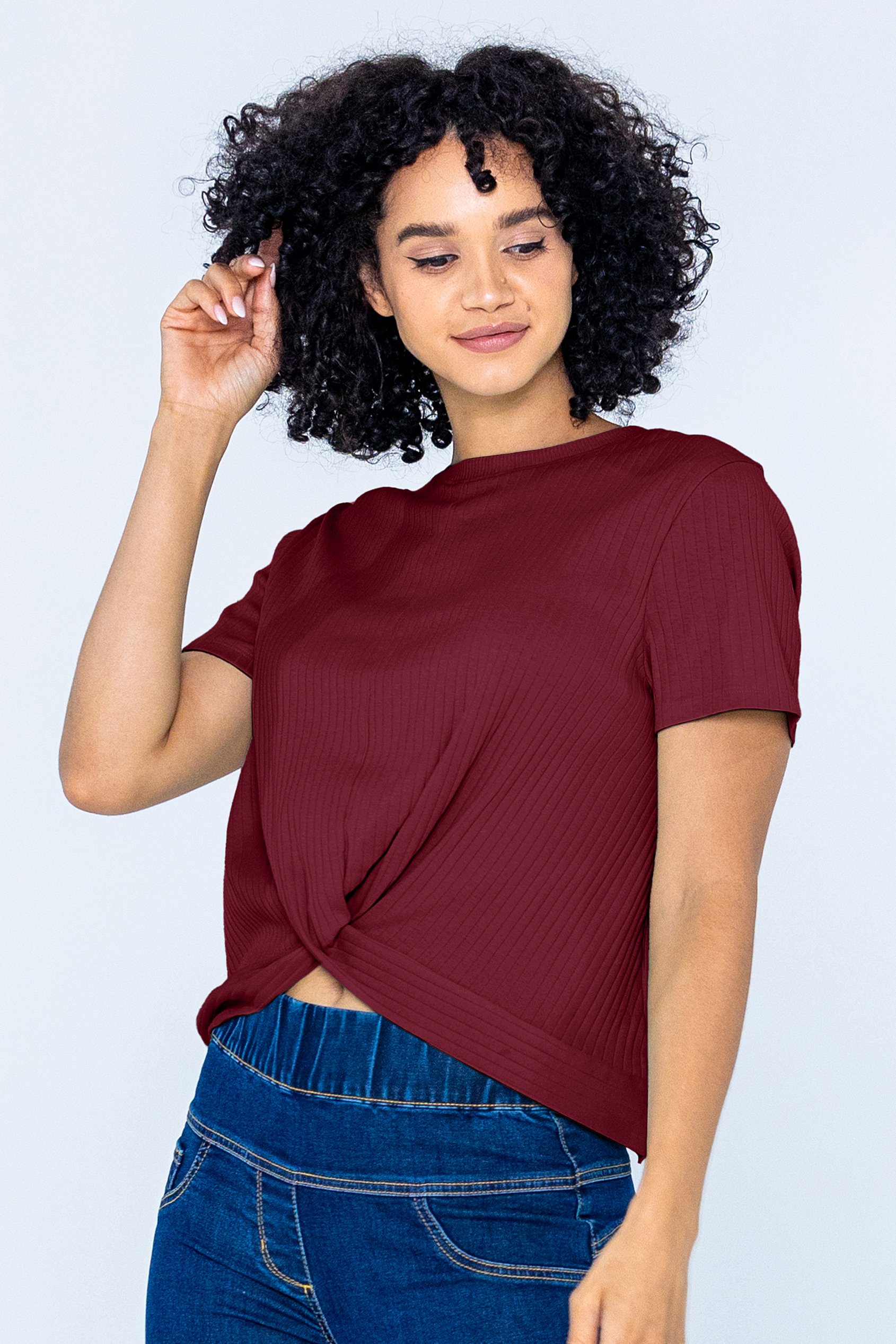 Twisted Hem Front T-Shirt