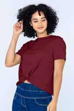 Twisted Hem Front T-Shirt