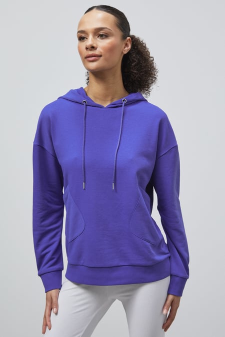 White Slanty Patch Pocket Hoodie