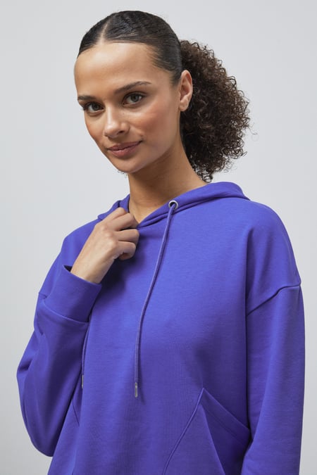 Blue Slanty Patch Pocket Hoodie