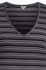 Long Sleeve Rib Jersey V- Neck Mini Dress