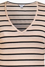 Long Sleeve Rib Jersey V- Neck Mini Dress