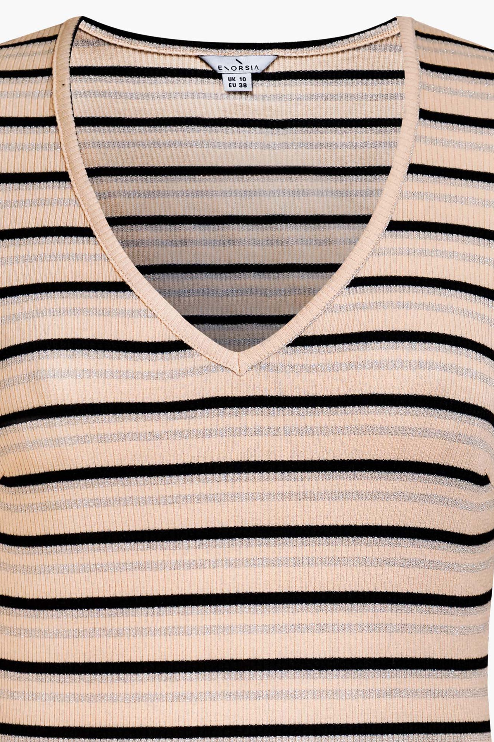 Long Sleeve Rib Jersey V- Neck Mini Dress