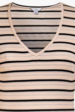 Long Sleeve Rib Jersey V- Neck Mini Dress