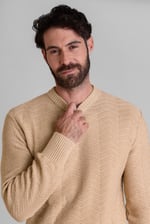Chevron Textured Crew Neck Jumper