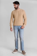 Chevron Textured Crew Neck Jumper