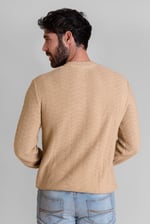 Chevron Textured Crew Neck Jumper