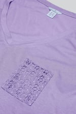 Lace Pocket V-Neck Tee