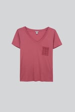 Lace Pocket V-Neck Tee