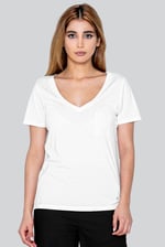Lace Pocket V-Neck Tee
