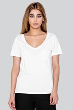 Lace Pocket V-Neck Tee