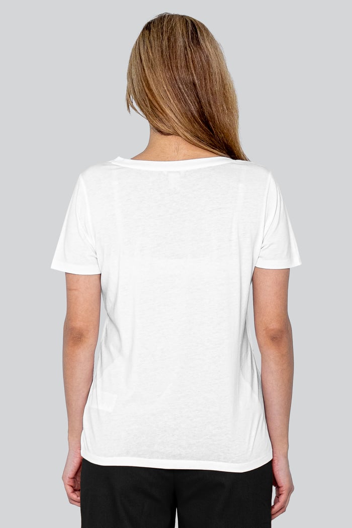 Lace Pocket V-Neck Tee