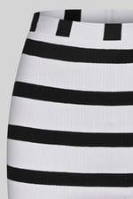 Side Slit Striped Ribbed Jersey Skirt