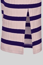 Side Slit Striped Ribbed Jersey Skirt