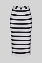 Side Slit Striped Ribbed Jersey Skirt