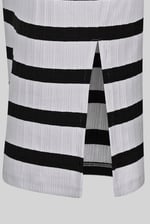 Side Slit Striped Ribbed Jersey Skirt