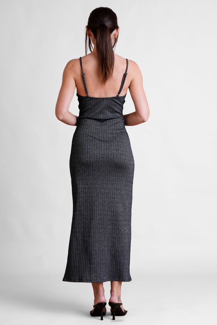 Stretch Jersey Metallic Midi Cami Dress