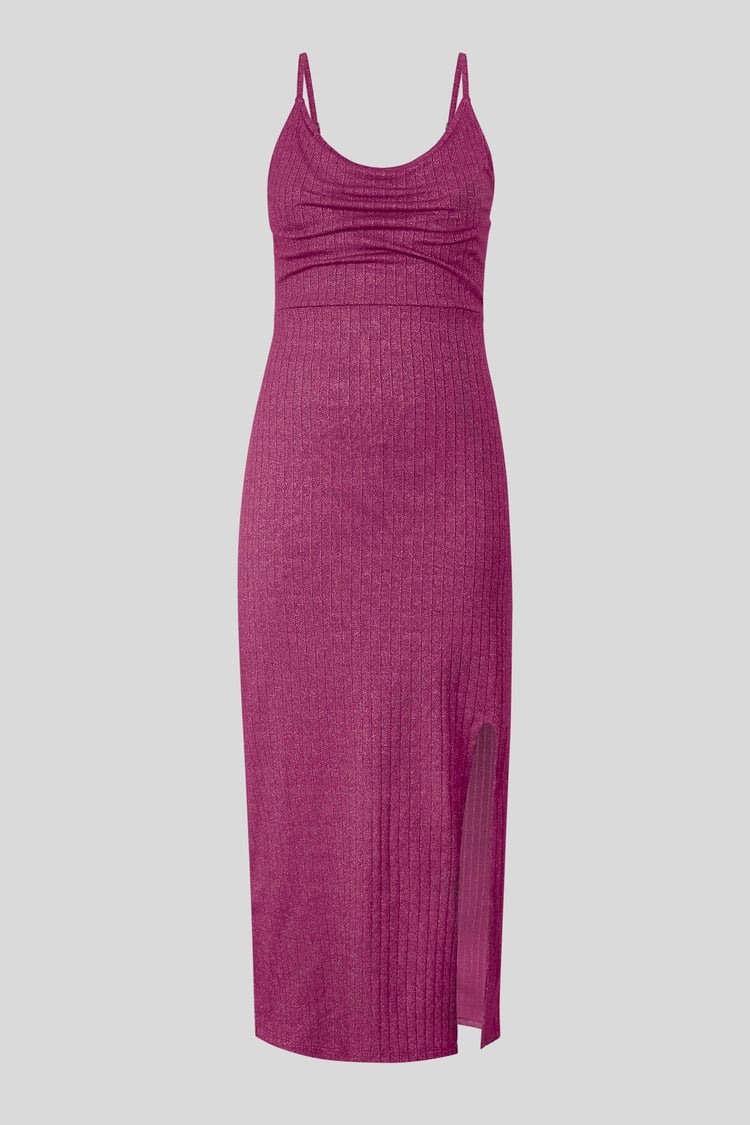 Stretch Jersey Metallic Midi Cami Dress