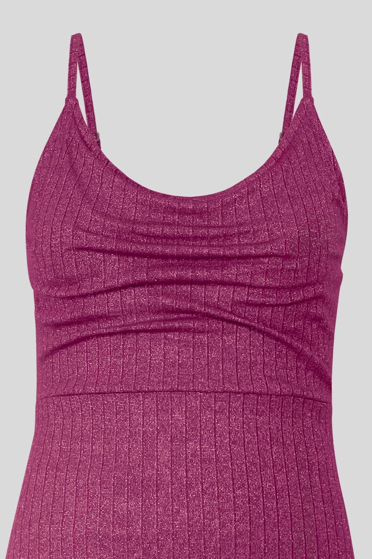 Stretch Jersey Metallic Midi Cami Dress