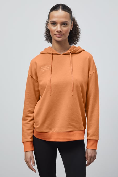 Red Slogan Life Tonnel Rib Hoodies