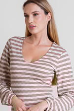 Metallic Silver V-Neck Long Sleeve Mini Dress