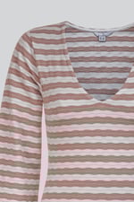 Metallic Silver V-Neck Long Sleeve Mini Dress