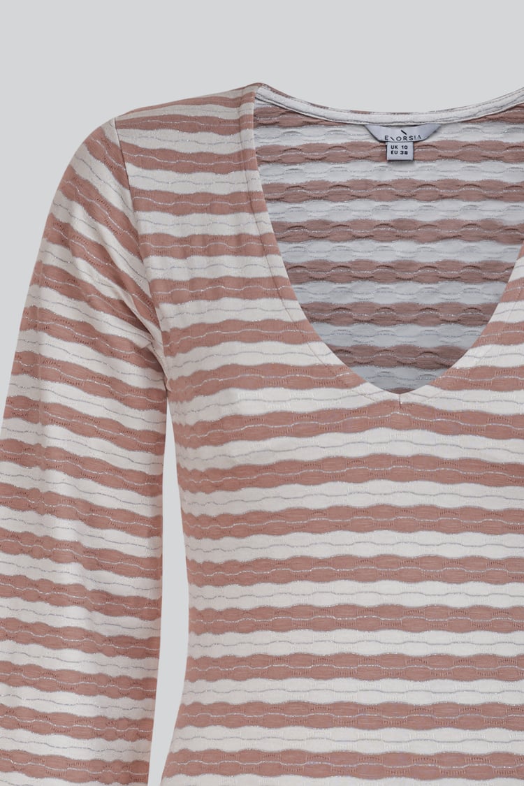 Metallic Silver V-Neck Long Sleeve Mini Dress