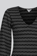 Metallic Silver V-Neck Long Sleeve Mini Dress