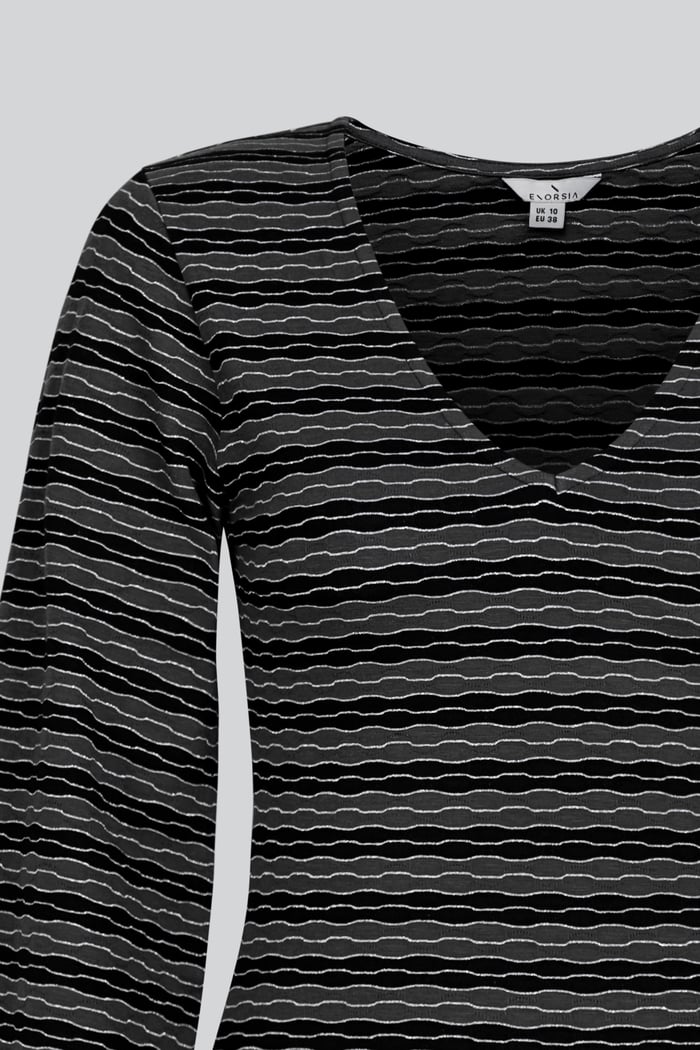 Metallic Silver V-Neck Long Sleeve Mini Dress