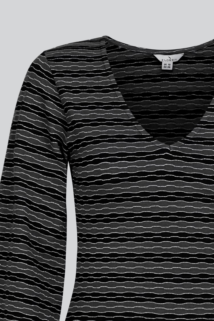 Metallic Silver V-Neck Long Sleeve Mini Dress