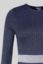 Shiny Silver Metallic Stretch Midi Dress