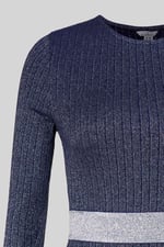 Shiny Silver Metallic Stretch Midi Dress